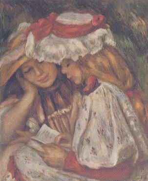Pierre Renoir Two Girls Reading Sweden oil painting art